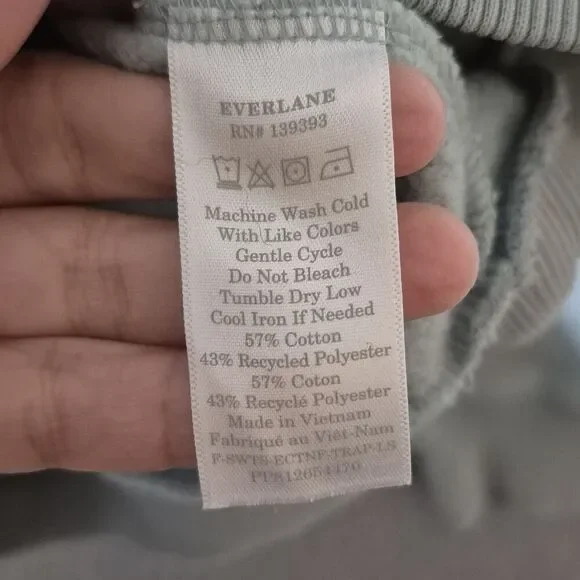 Everlane Women's Long Sleeve Cotton Blend Pullover Neck Medium - Picture 5 of 8